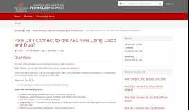 
							         How Do I Connect to the ASC VPN Using Cisco and ... - TeamDynamix								  
							    