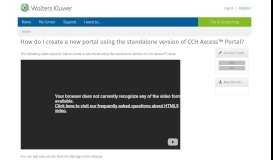 
							         How do I create a new portal using the standalone ... - CCH Support								  
							    