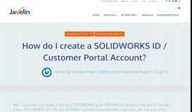 
							         How do I create SOLIDWORKS ID / Customer Portal Account?								  
							    