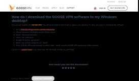 
							         How do I download the GOOSE VPN software to my Windows desktop ...								  
							    