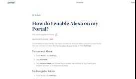
							         How do I enable Alexa on my Portal? - Facebook Portal								  
							    