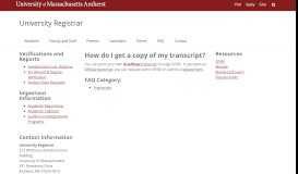 
							         How do I get a copy of my transcript? | Office of the ... - UMass Amherst								  
							    