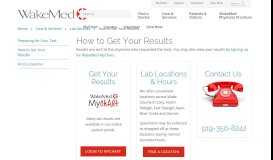 
							         How Do I Get My Lab Results? | Raleigh, North Carolina ... - WakeMed								  
							    