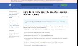 
							         How do I get my security code for logging into Facebook ...								  
							    