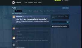 
							         how do i get the developer console? :: Portal General Discussions								  
							    