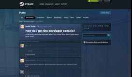 
							         how do i get the developer console? :: Portal ... - Steam Community								  
							    