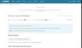 
							         How do I log in to Bridge? | Bridge Community								  
							    