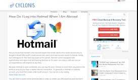 
							         How Do I Log into Hotmail When I Am Abroad - Cyclonis								  
							    