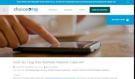 
							         How do I log into Remote Deposit Capture? | ChoiceOne Bank								  
							    