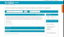 
							         How do I login to Lexis Advance? It won't recognise my username or ...								  
							    