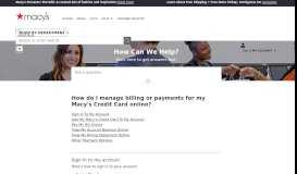 
							         How do I pay my Macy's Credit Card online? - Macy's Customer ...								  
							    