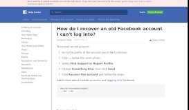 
							         How do I recover an old Facebook account I can't log into ...								  
							    