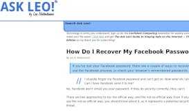 
							         How Do I Recover My Facebook Password? - Ask Leo!								  
							    