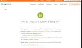 
							         How do I register a system in Enlighten? | Enphase								  
							    