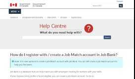 
							         How do I register with / create a Job Match account in Job Bank?								  
							    