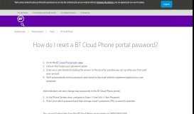 
							         How do I reset a BT Cloud Phone portal password? | BT Business								  
							    