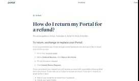 
							         How do I return, exchange or replace my Portal? - Facebook Portal								  
							    