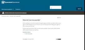 
							         How do I see my payslip? | For government | Queensland Government								  
							    