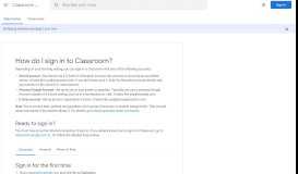 
							         How do I sign in to Classroom? - Computer - Classroom ... - Google Help								  
							    