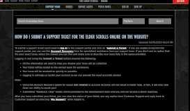 
							         How do I submit a support ticket for The Elder Scrolls Online on your ...								  
							    