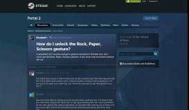 
							         How do I unlock the Rock, Paper, Scissors gesture? :: Portal 2 General ...								  
							    