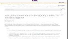 
							         How do I update or remove the payment method for my Roku ...								  
							    