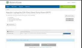 
							         How do I upload to CCH iFirm Client Portal from ATX - CCH Support								  
							    