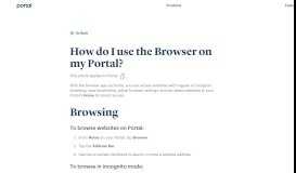 
							         How do I use the Browser on my Portal? - Facebook Portal								  
							    