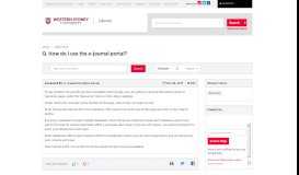 
							         How do I use the e-journal portal? - Library FAQs								  
							    