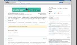 
							         How do patients value and prioritize patient portal functionalities and ...								  
							    