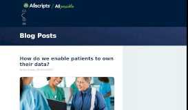 
							         How do we enable patients to own their data? - Allscripts								  
							    