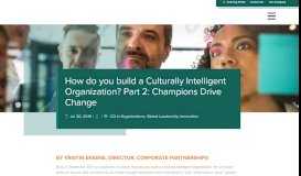 
							         How do you build a Culturally Intelligent Organization? Part 2 ...								  
							    