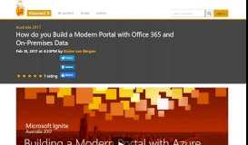 
							         How do you Build a Modern Portal with Office 365 and On-Premises ...								  
							    
