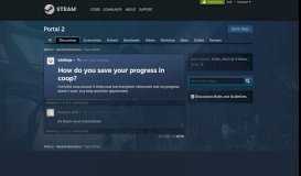 
							         How do you save your progress in coop? :: Portal 2 General Discussions								  
							    