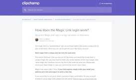 
							         How does the Magic Link login work? | Clipchamp Help Center								  
							    