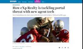
							         How eXp Realty Is Tackling Portal Threat With New Agent Tech - Inman								  
							    