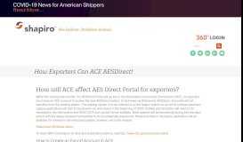 
							         How Exporters Can ACE AESDirect! | Samuel Shapiro & Company, Inc.								  
							    