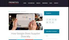 
							         How Google Does Supplier Diversity - Digital and Content Marketing								  
							    