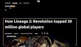 
							         How Lineage 2: Revolution topped 30 million global players ...								  
							    