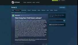
							         How long has Chell been asleep? :: Portal 2 General Discussions								  
							    