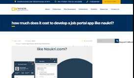 
							         How Much does it cost to develop a Job Portal App, Website like Naukri?								  
							    