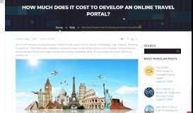 
							         How Much Does It Cost To Develop An Online Travel Portal - Blog								  
							    