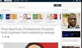 
							         How NewYork-Presbyterian Hospital built a patient-first marketing ...								  
							    