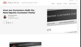 
							         How our Customers Built the New Equinix Customer Portal ...								  
							    