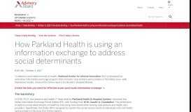 
							         How Parkland Health is using an information exchange to address ...								  
							    