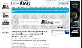 
							         How pedophiles are using Instagram as a secret portal to an apparent ...								  
							    