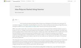 
							         How Polycom Started Using Yammer - Microsoft 365 Blog								  
							    