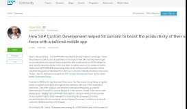 
							         How SAP Custom Development helped Straumann to boost the ...								  
							    