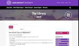 
							         How should I log in to MyBeckett? - Ask Us - Leeds Beckett University								  
							    