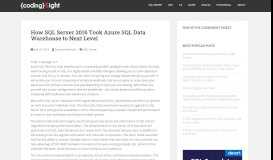 
							         How SQL Server 2016 Took Azure SQL Data Warehouse to Next Level								  
							    